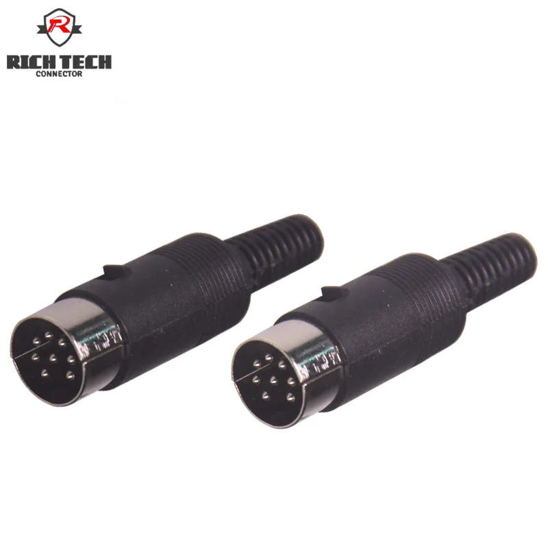 

8pcs 8pin DIN connector spring DIN male plug adapter for computer keyboard/mouse 8PIN DIN cable terminal wire connector