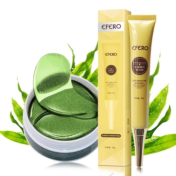 

Green Crystal Collagen Eye Masks for Eyes Gel Patch Pads Anti Dark Dircles Puffiness+Collagen Eye Cream for Eye Bags Removal