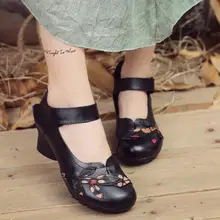 Rushiman Обувь из натуральной кожи на плоской подошве удобные мягкие подошва повседневная женская обувь ручной работы женские туфли-лодочки на шпильке