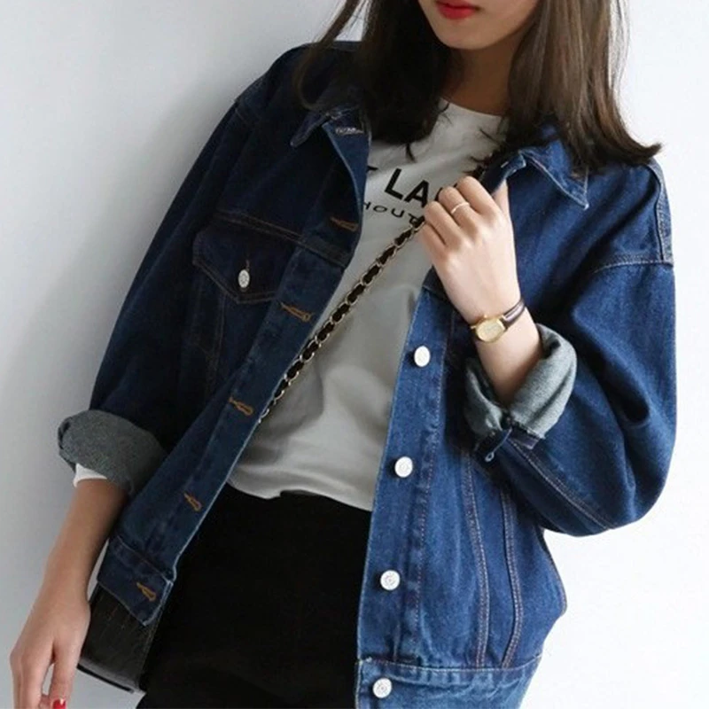 Caballero Doméstico Conmemorativo Primavera 2019 nuevas chaquetas informales de mujer de talla grande chaqueta  de mezclilla chica estudiante Jean Vintage abrigos M48 1 casaco  femenino|women casual jacket|denim jacketplus size denim jacket - AliExpress