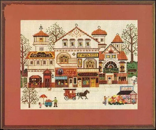 CS-1460 Cross Stitch Kit Victorian Shoppes Shopper Street Store Market Horse Carriage Dim 03528.jpg_.webp