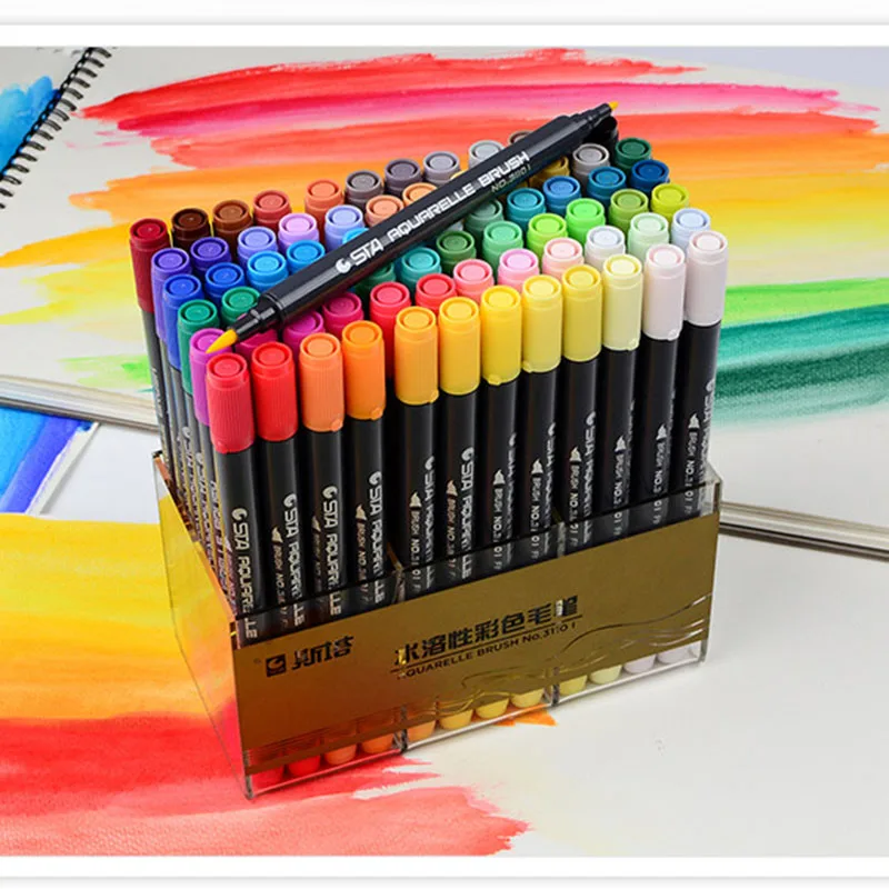 

Double Tip Ink 80 Color Art and Graphics Drawing Comic Water Pigment and Work Tips Sketch Pen Watercolor Brush
