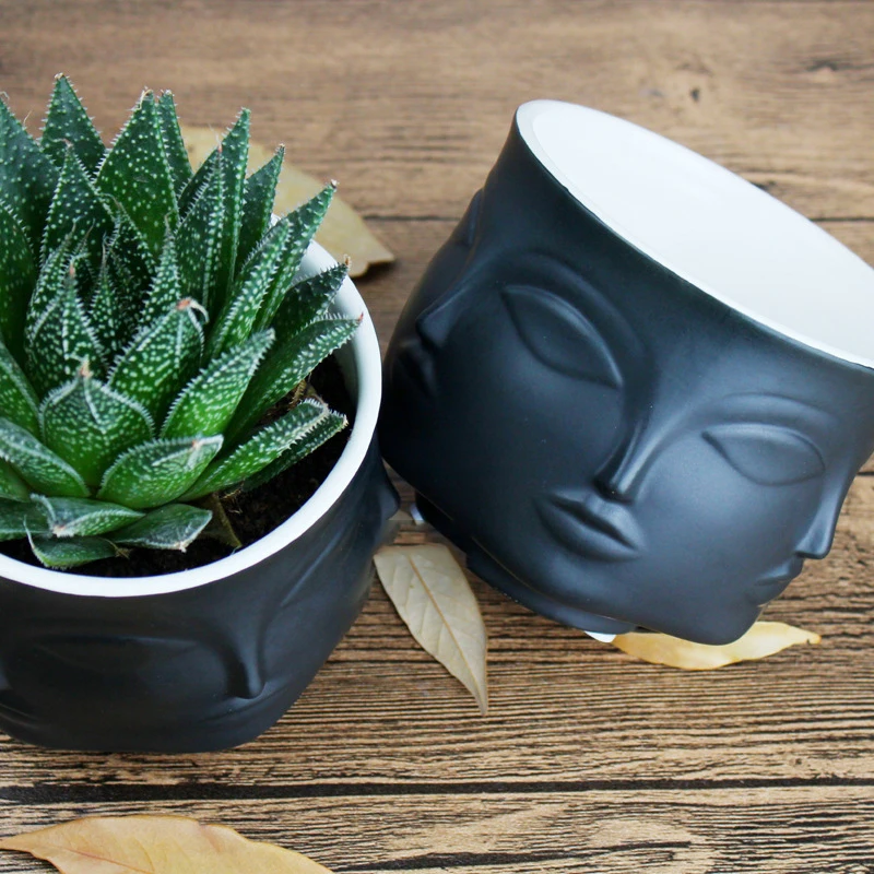 

Nordic Ceramic Pots Face Shape Flower Pots Creative Home Decorations Sucuulent Plant Pot/Cactus Flower Pot/Container
