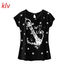2017 Summer women Tops Tee ladies short t shirt women Boat anchor t-shirt female t-shirt woman clothes