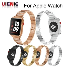Роскошный ремешок для часов браслет для Apple Watch Series 1 2 3 группа горный хрусталь нержавеющая сталь Ремешок 38 мм 42