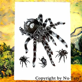 

SHNAPIGN Black Tarantula Temporary Tattoo Body Art Flash Tattoo Stickers 21*15cm Waterproof Car Styling Home Decor Wall Sticker