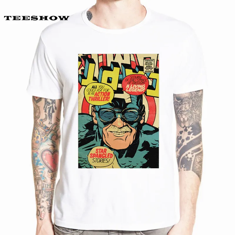 Stan Lee Classic Print T-Shirt Men Women Short Sleeve O-Neck Harajuku Tshirt Boy Marvel Comics Superhero T Shirt HCP4536 Stan Lee Classic Print T-Shirt Men Women Short Sleeve O-Neck Harajuku Tshirt Boy Marvel Comics Superhero T Shirt HCP4536