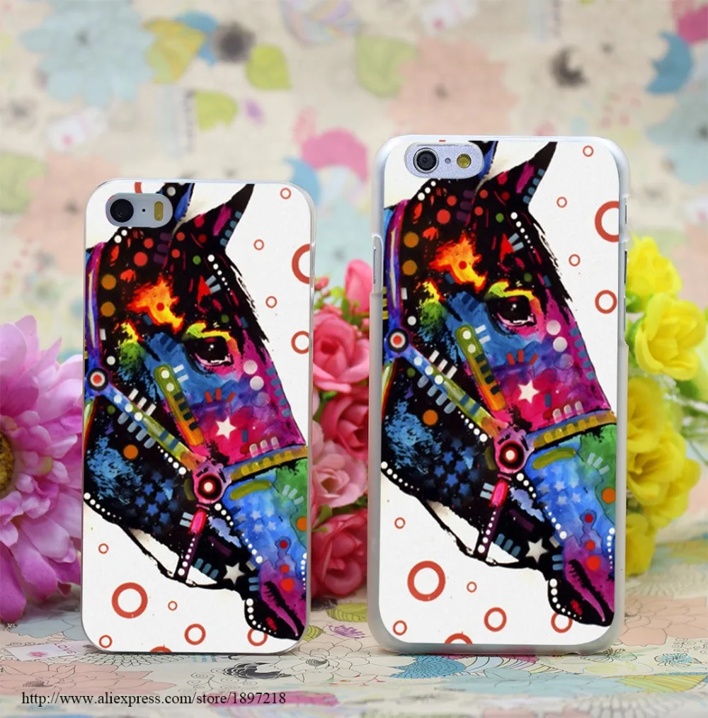 1526W Horse Transparent Hard Case Cover for font b iphone b font font b 7 b