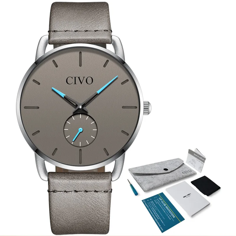 CIVO 2019 New Mens Watches Casual Waterproof Analogue Wristwatches Mens Fashion Quartz Watches For Man Clock Relogio Masculino