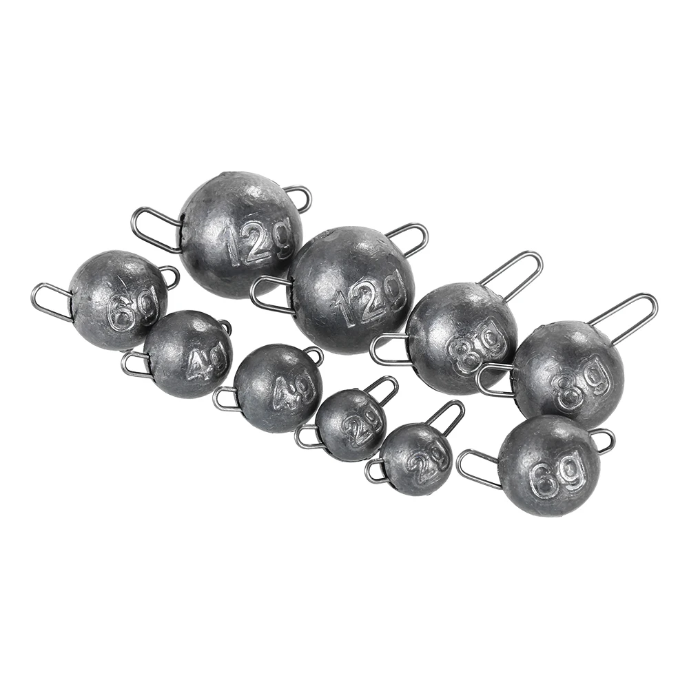 

10PCS 2g/4g/6g/8g/12g Bullet Weights Terminal Tackle Fishing Tackle Jig Head Lead Sinker Bullet Weights Sinker Weight