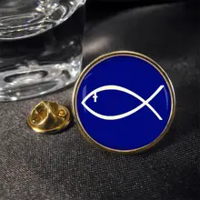 Рыбка с надписью Jesus Нагрудный значок низкая цена на заказ металлический религиозный лацкан булавка горячая Распродажа рыба Библейский круглый металлический значок булавка