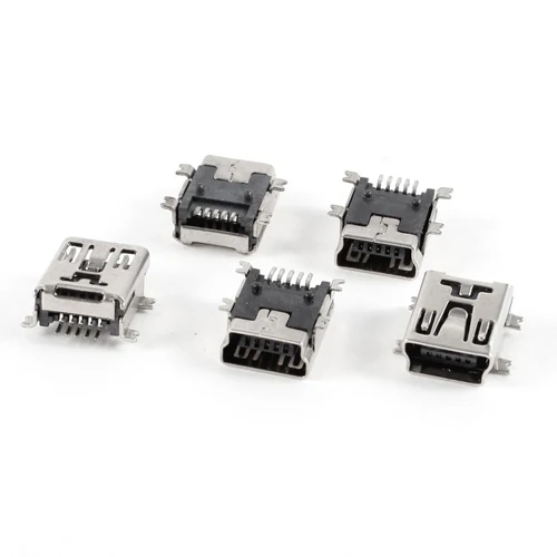 

Xmas 5 Pcs Mini USB Type B Female Port 5-Pin 180 Degree SMD SMT PCB Jack Socket