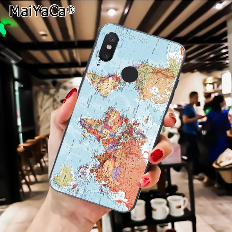 MaiYaCa карта мира путешествия просто Go мягкий чехол для телефона Xiaomi Redmi4X 6A S2 Go Redmi 5 5Plus Note4 Note5 7 Note6Pro