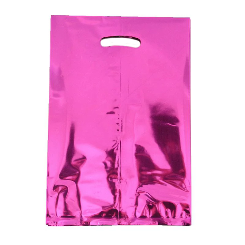 20 шт./лот, подарочные пакеты из металлизированной фольги цвета розового золота, флуоресцентные цветные подарочные сумки из металлизированной фольги, сумки для конфет цвета розового золота