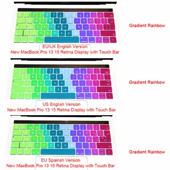 

EU/UK/US Spanish Keyboard Cover Silicone Skin for New 2016 Version Mac Pro 13" Retina A1708 No Touch Bar for macbook 12 A1534