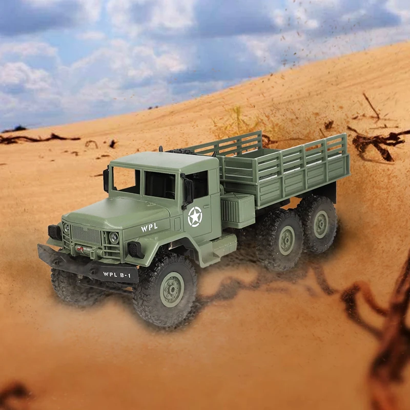 2018 New WPL B-16 1/16 2.4G 4WD Off-Road RC Military Truck Rock Crawler Army Car