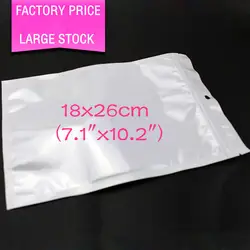 100 шт. 18x26 см (7.1 "х 10.2") белый полупрозрачный жемчуг Плёнки Ziplock мешок ясно спереди жемчужина Плёнки Пластик X-Mas подарки Пластик сумка