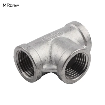 

1/2" Female Thread NPT Pipe Fitting 3 way Tee Equal Stainless Steel Stainless Steel 304 DN6-DN25