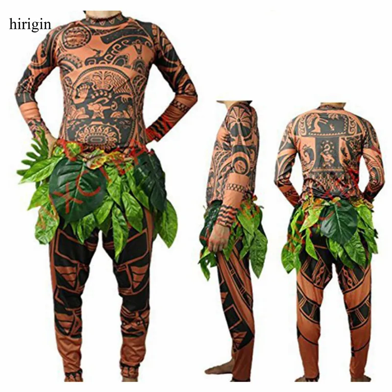 Moana Maui тату футболка/брюки Хэллоуин Взрослый мужской женский косплей костюмы с