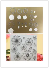 Flower Dies Cutting For CS1209 Scrapbook DIY Photo Album Cards Transparent Acrylic Silicone Rubber Clear Stamps Sheet