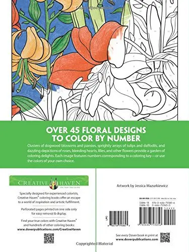 Creative Haven Floral Design Color By Number Coloring Book English Antistress For Adults In Books From Office School Supplies On