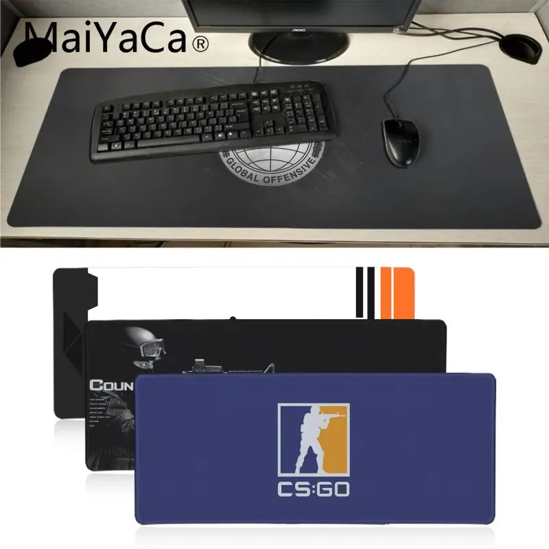 

Maiyaca Vintage Cool CS GO LOGO Counter Strike Desktop Pad Game Mousepad Locking Edge gaming Mousepad Mat Keyboard Mat Table Pad