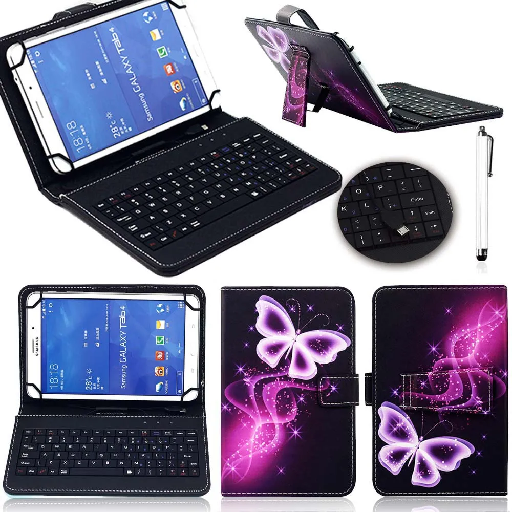Universal Tablet Case With Micro USB Keyboard for 9.7 10 10.1 inch Tablet PC Printed Leather Case Stand Protective Cover Skin Universal Tablet Case With Micro USB Keyboard for 9.7 10 10.1 inch Tablet PC Printed Leather Case Stand Protective Cover Skin