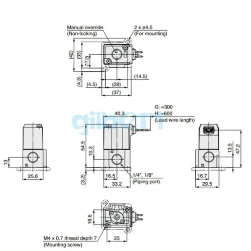 12 V/24/110 V/220 V 1/" BSP ПОРТ корпуса ed 3 порт клапан электромагнитный с прямым управлением VT307