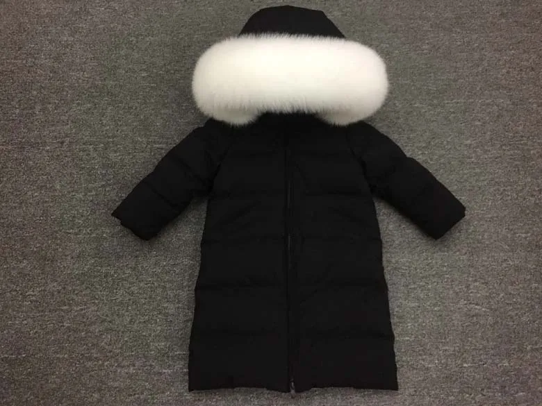 30 градусов девушки Костюмы теплая куртка-пуховик для Одежда для мальчиков зимняя утепленная куртка-парка с капюшоном с натуральным мехом, Детская верхняя одежда, пальто - Цвет: 6