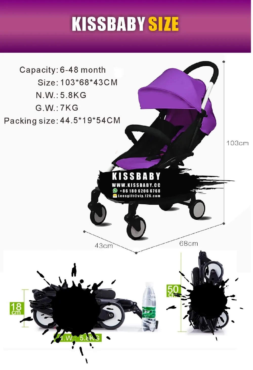 KISSBABY YOYA YOYO PRAM STROLLER POUSSETTE (0)