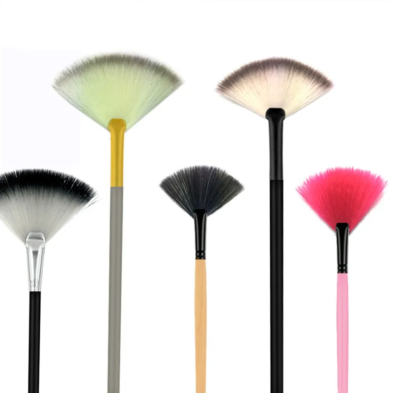 

1pc Makeup Brush Soft Fan Single Makeup Brush Blending Contour Cheek Blusher Powder Sector Brush Foundation Brush