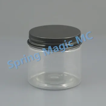 

50ml Transparent plastic cream Jar,cosmetic container,50g cream jar,Cosmetic Jar with Black Aluminum lid Mask/Eye Cream Bottle