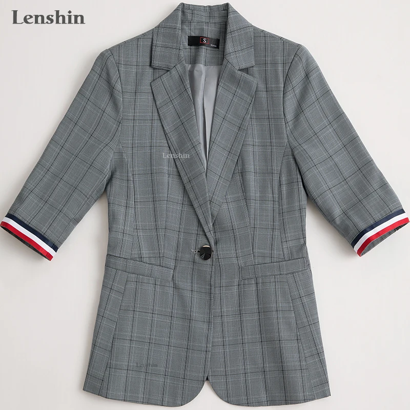 Женская клетчатая куртка Lenshin летняя одежда Повседневная стильная дышащая топы с
