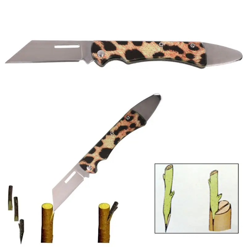 Садовый складной нож для прививки Обрезка сеялки резак из нержавеющей стали лезвие для инекуляции режущий инструмент Обрезка ножей