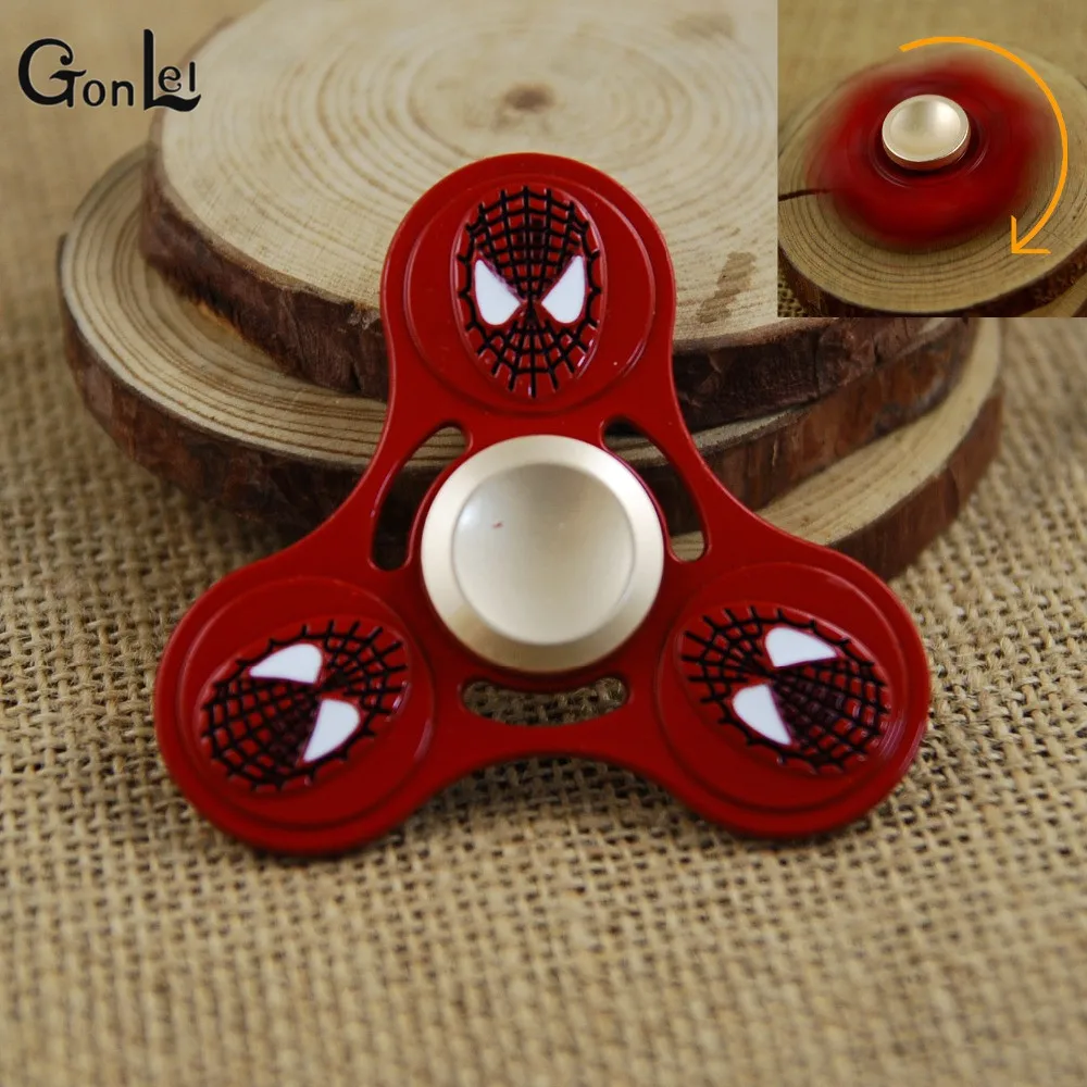 

GonLeI Marvel Avengers Super Heroes Spiderman Tri-Spinner Fidget Toy Metal EDC Fidgets Hand Spinner Autism And ADHD Kids Toy