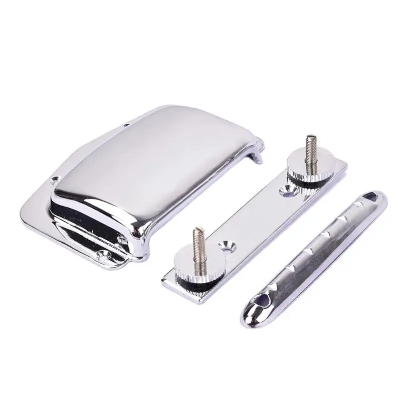 

Tune-O-matic Wraparound Bridge Tailpiece Tail Set with Bridge Cover Adjustable Height for Electric Guitar Replacement Parts