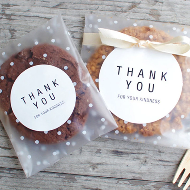 

100pcs Frosted Cute Dots Plastic Pack Candy Cookie Soap Packaging Bags Birthday Gift Cupcake Wrapper Self Adhesive Gift Bags