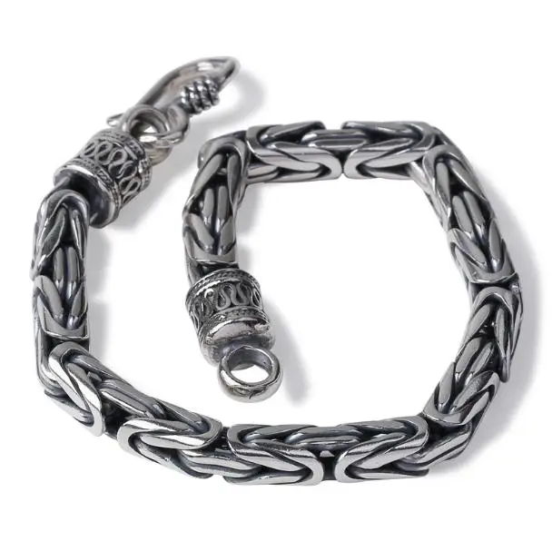 

JOOCHEER Sterling S925 silver Bangles 925 Bangle Shell pearls chain Catki punk style ethnic pendant closed bracelet