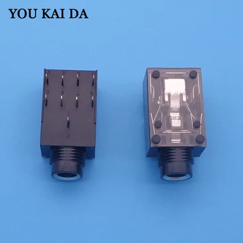 

9-pin Audio Jack Connector Silver for KTV power amplifier TV etc MIC Jack 6.35mm/6.35 Stereo Audio Microphone Female sock
