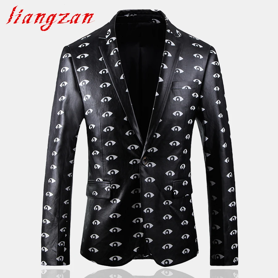 

Men Blazer Suit Brand Slim Fit Jacket Suit Male High Quality Eye Printed Big Size M-5XL Youth Casual Blazer SL-F073