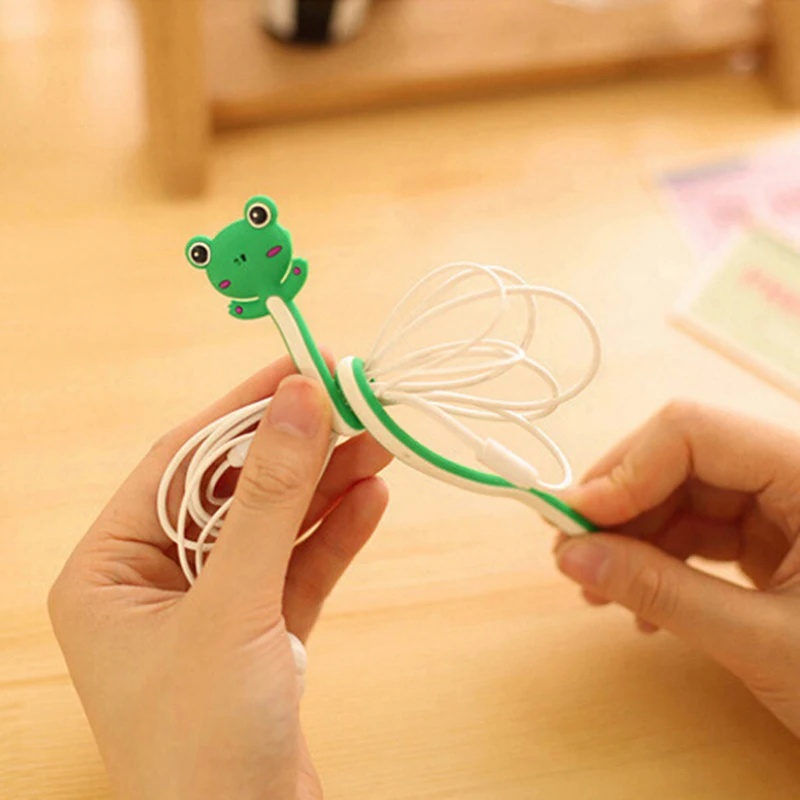 10Pcs/lot Cartoon USB Cable Cute Animal Cable Strip Protector For Iphone Accessory Protection Lines Winder Cord Protect Cable