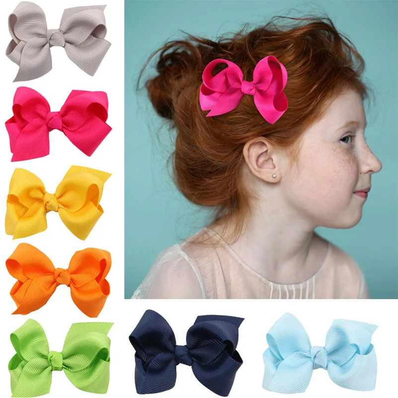 New Girls Handmade Grosgrain Ribbon Hair Bows Fashion Boutique Hair