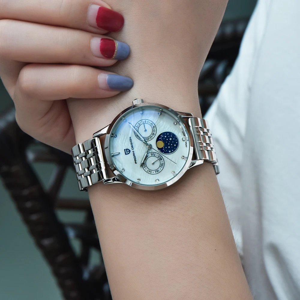 PAGANI Дизайн брендовые женские модные кварцевые часы женские водонепроницаемые 30 м корпус Циферблат роскошное платье часы Relogio Feminino xfcs