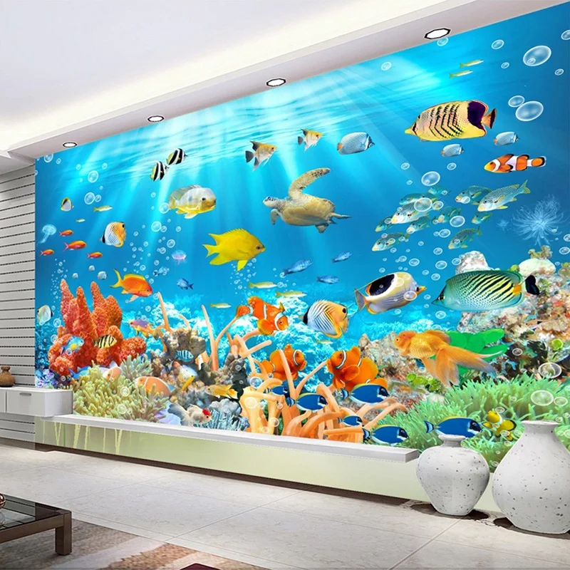 overhead Oefening Onderhandelen Custom Foto Muurschildering non-woven Reliëf Behang Onderwater Wereld Vis  Coral Kinderkamer Woonkamer Wanddecoratie Behang - AliExpress  Woninginrichting