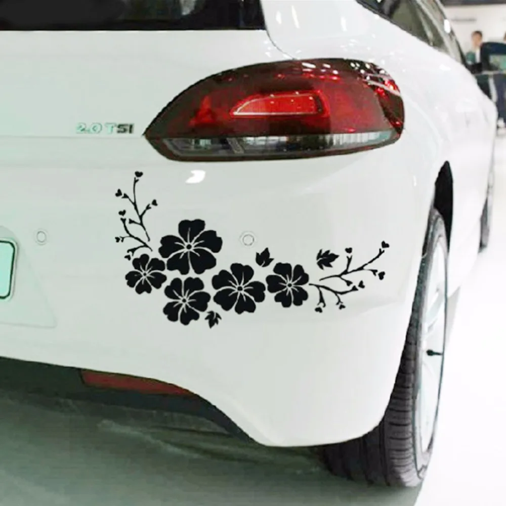 2 Pieces/Lot Car Styling 30*17CM Waterproof Sticker Cute Engraving Hibiscus Flower Pattern Delicate Individuality Stickers | Автомобили и