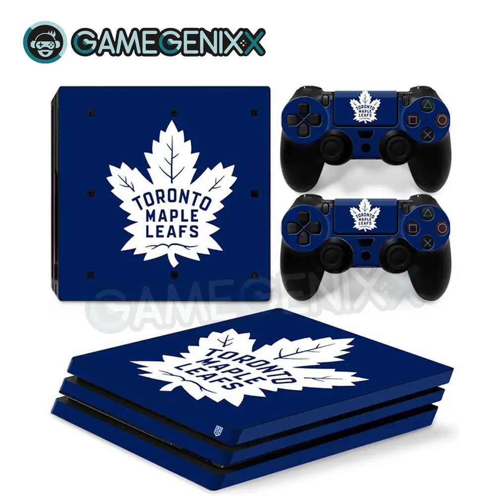 

GAMEGENIXX Skin Sticker Vinyl Decal for PS4 Pro Console and 2 Controllers - Toronto Maple Leafs