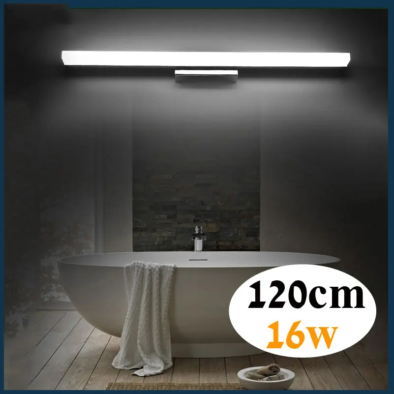 1200mm long bathroom mirror light 85 265V 16W LED bedroom ...
