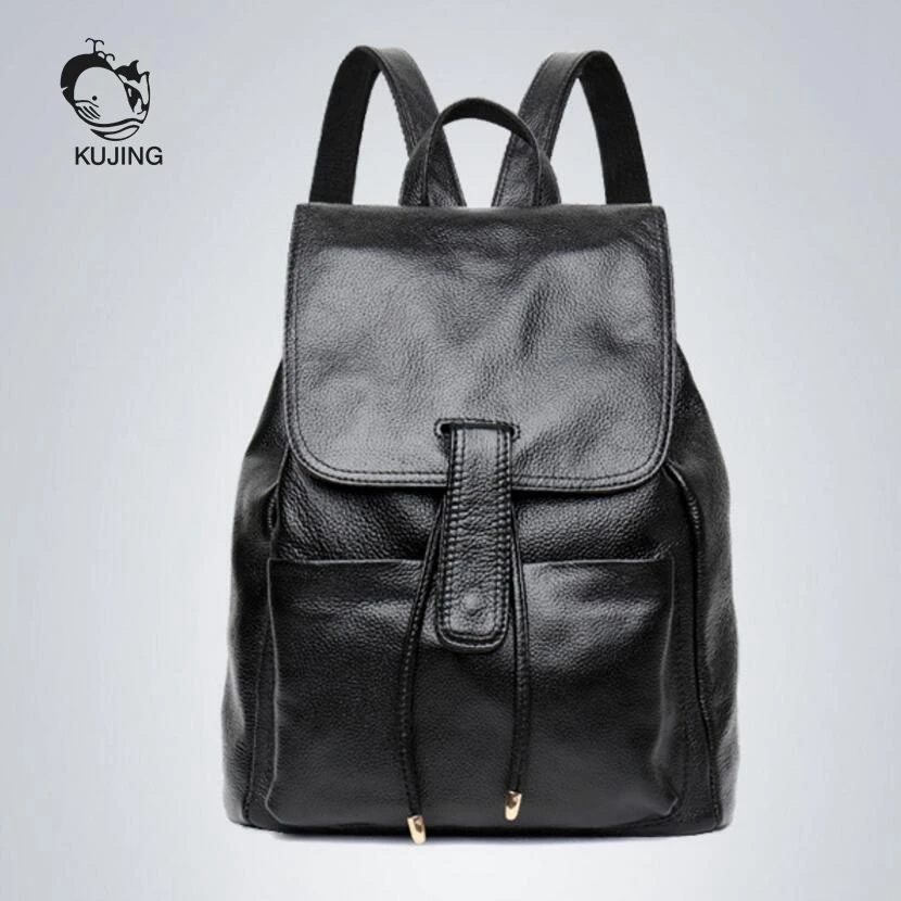 

KUJING Leather Backpack High Quality Cowhide Student Backpack Hot Luxury Woman Backpack Cheap Women Shopping Casual Backpack