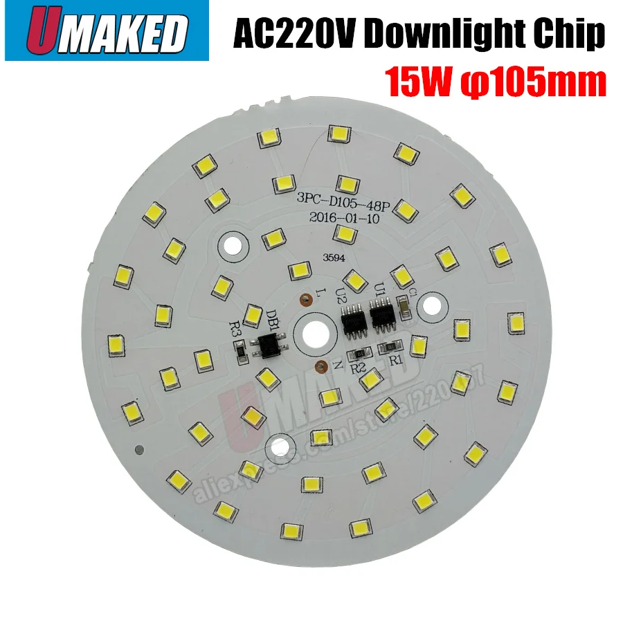 15 Вт 105 мм AC 220 В светильник led pcb smd2835 интегрированный IC драйвер 18 12 9 7 5 3 для вниз