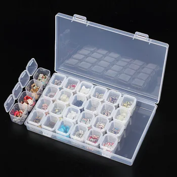 

28/12 / 8 Slots Diamond Embroidery Painting accessories boxes Case Cross Stitch Tool Plastic Storage Box Rhinestone Hold KBL